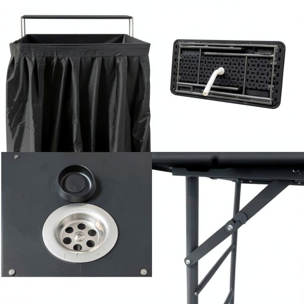 A AIKOOL ICE TABLE Outdoor Cooler Table HDPE Top Foldable-3