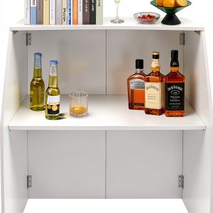 MOQNISE Foldable Bar Aluminum Portable Event Bar White-0