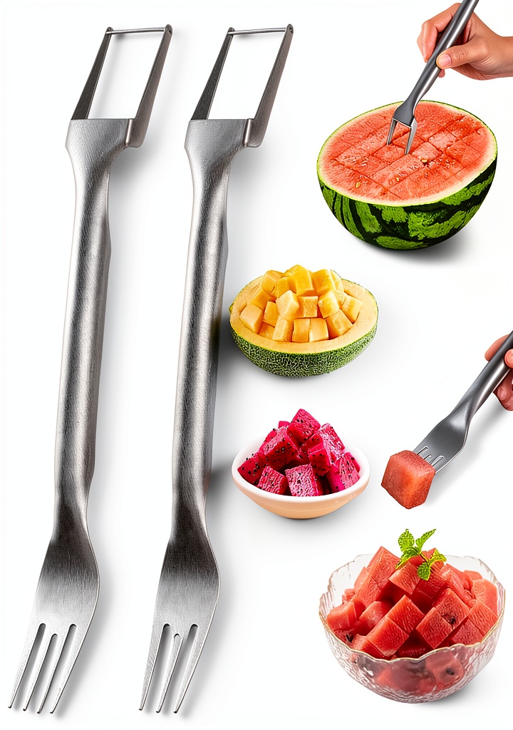 MEMOFO Stainless Steel Watermelon Slicer Fork