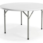 PRO Family 48 Inch Round Folding Table White Granite Top-0