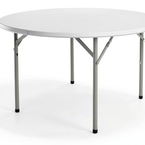 PRO Family 48 Inch Round Folding Table White Granite Top-0