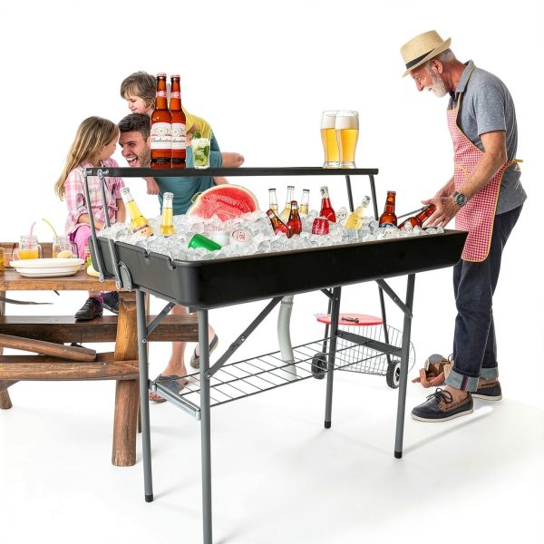 A AIKOOL ICE TABLE Outdoor Cooler Table HDPE Top Foldable-1