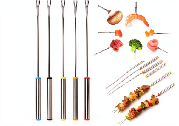 Flylin Stainless Steel Fondue Forks Kitchen Dining-5