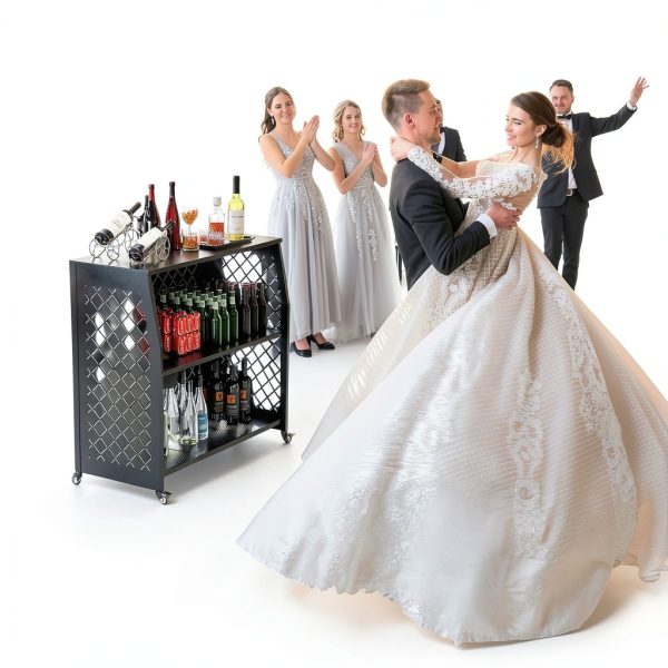 VINGLI 3-Tier Portable Bar Table Stainless Steel Modern-4