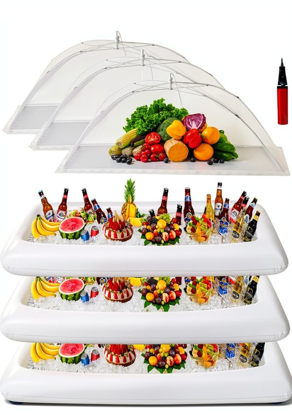 Inflatable Food Bar HBlife White Polyester-0