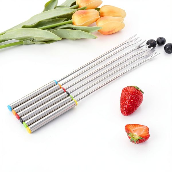 Flylin Stainless Steel Fondue Forks Kitchen Dining-4