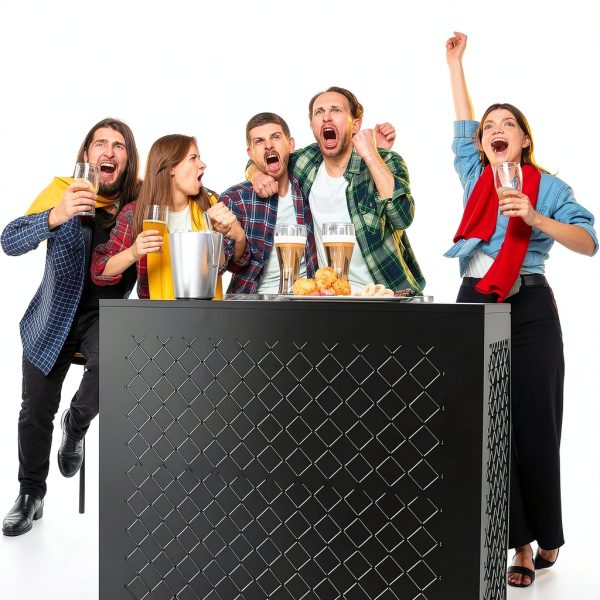 VINGLI 3-Tier Portable Bar Table Stainless Steel Modern-5