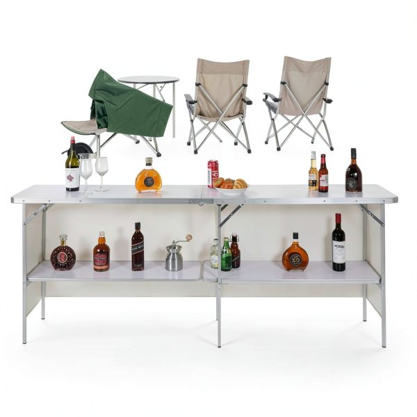 REDCAMP Portable Bar Table Foldable Aluminum Outdoor Modern-3
