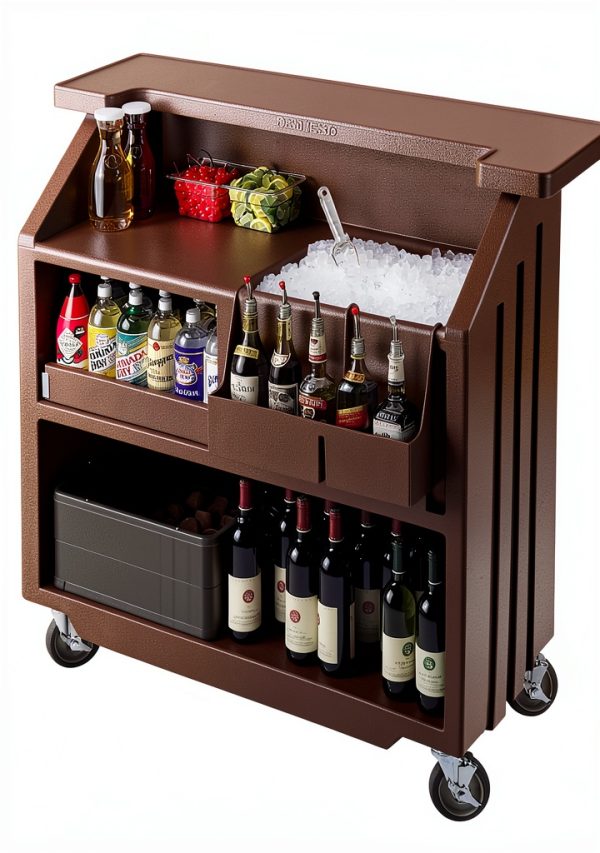 Cambro Commercial Portable Bar 5 Bottle Rail Dark Brown-1