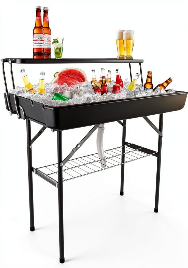 A AIKOOL ICE TABLE Outdoor Cooler Table HDPE Top Foldable-0