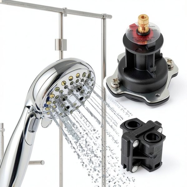 GREATUS Brass Faucet Cartridge Replacement 1/2" Valve Black 3-Port NPT-2