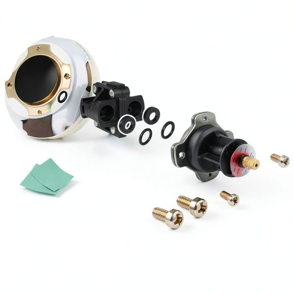 GREATUS Brass Faucet Cartridge Replacement 1/2" Valve Black 3-Port NPT-5
