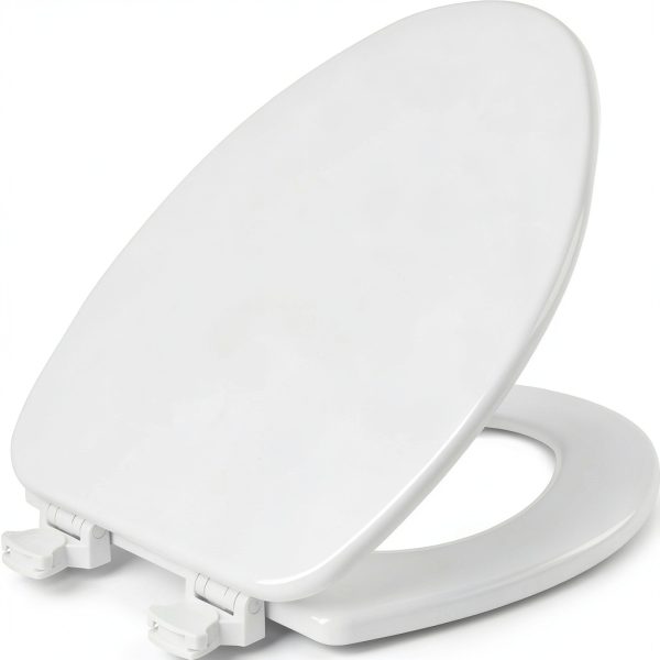 CHURCH Toilet Seat Bemis Elongated White Seat with Easy Clean Hinges-0