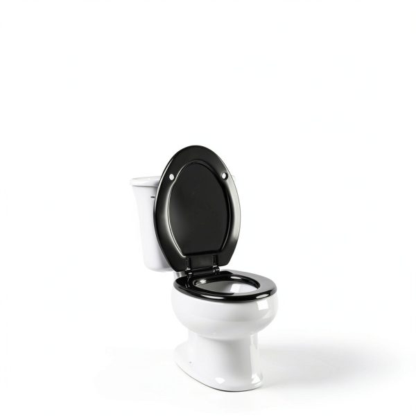 Black Elongated Toilet Seat Angol Shiold Wood Zinc Hinges-5